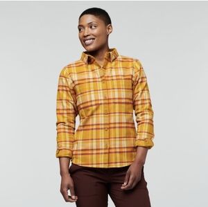 Cotopaxi Metro Yellow Plaid Flannel Organic Cotton Button Down Shirt